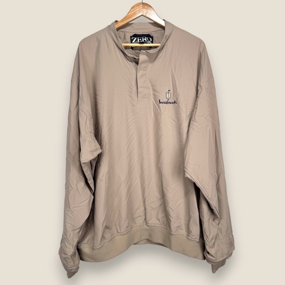 Innisbrook Zero Restriction Golf Pullover Jacket Men 2XL Beige Snap Pockets - Picture 1 of 11